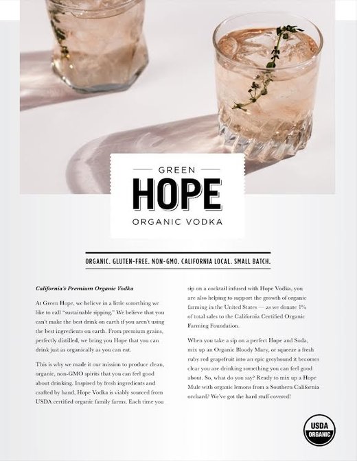 Green Hope Organic Vodka