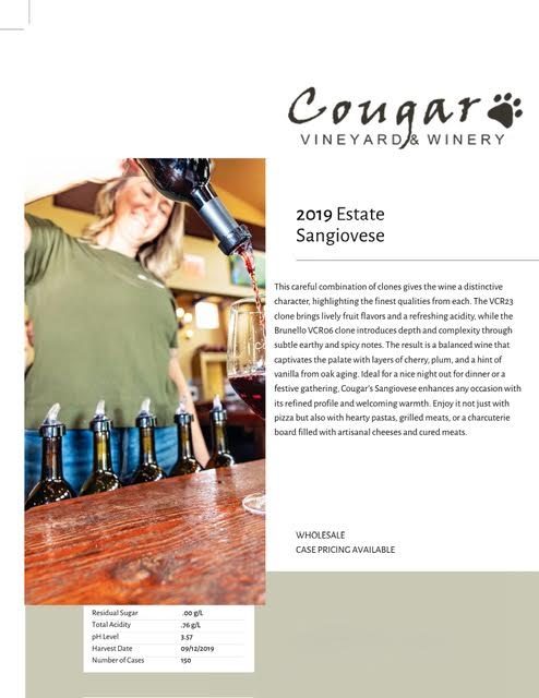 2019 Estate Sangiovese