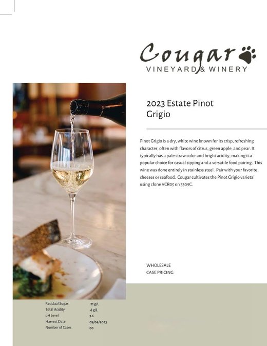 2023 Estate Pinot Grigio