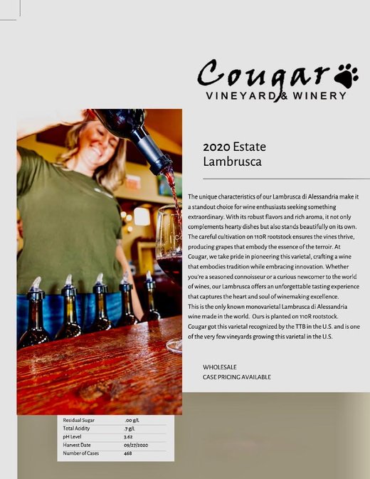 2020 Estate Lambrusca